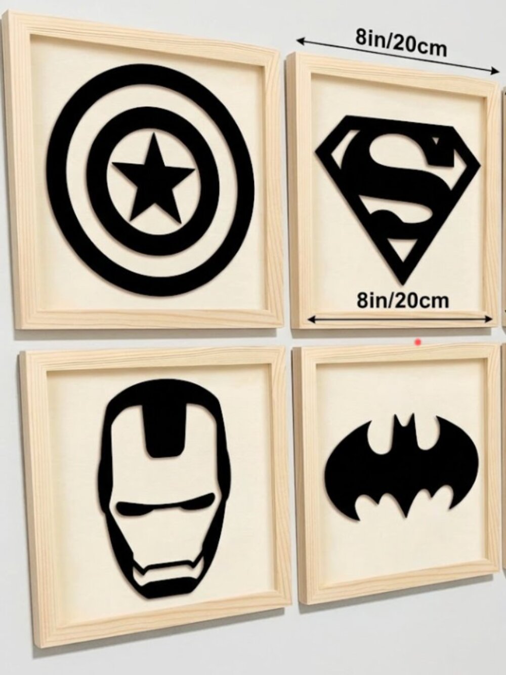 Superhero Wood Wall Art Set - 6 Piece Studio Decor